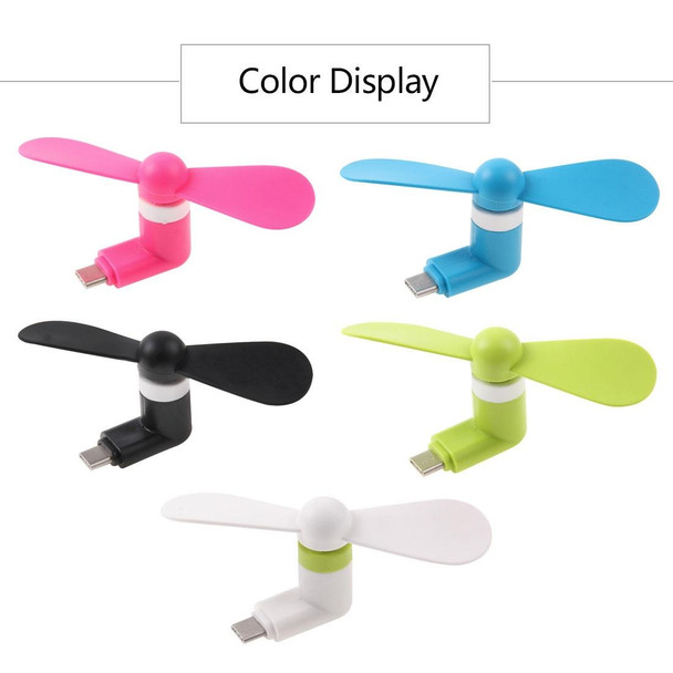 Fashion USB 3.1 Type-C Port Mini Fan with Two Leaves, - Mobile Phone with OTG Function(Green)