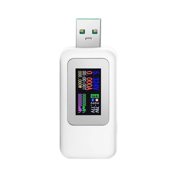 KWS-MX18 10 in 1 USB DC Tester Current 4-30V Voltage Meter Timing Ammeter Digital Meter(White)