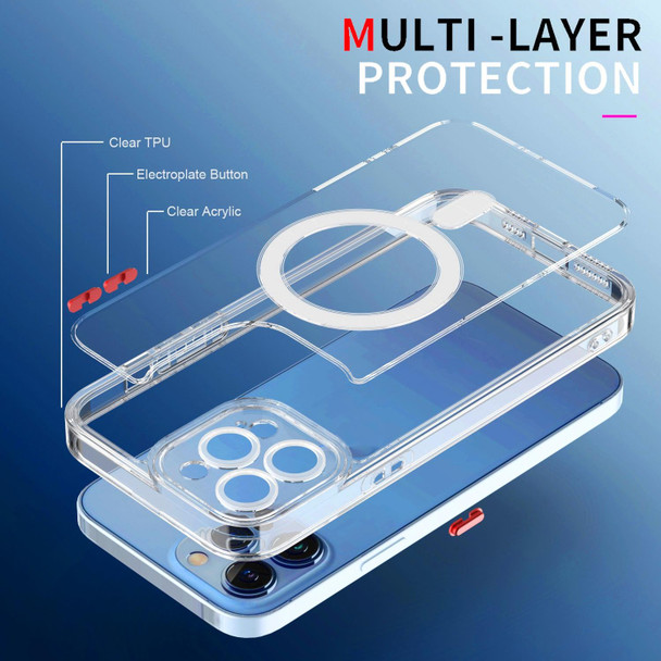 Cat-eye TPU + Acrylic Magsafe Phone Case - iPhone 12 Pro(Blue)