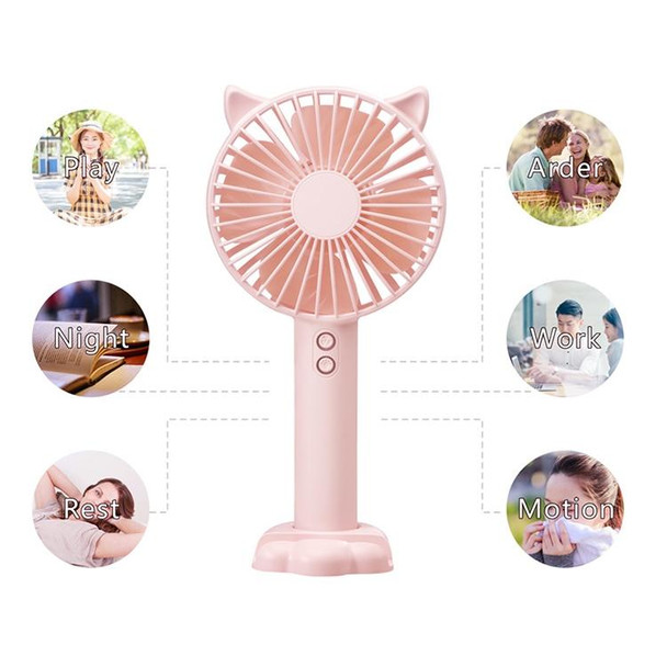 N10 Multi-function Handheld Desktop Holder Electric Fan, with 3 Speed Control (Sky Blue)