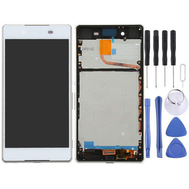 LCD Screen and Digitizer Full Assembly with Frame for Sony Xperia Z4(White)