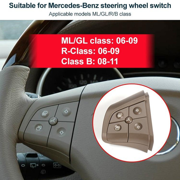 Car Right Side 5-button Steering Wheel Switch Buttons Panel 1648200110 for Mercedes-Benz W164, Left Driving (Grey)