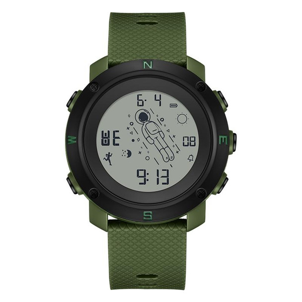 SANDA 2128 Astronaut Waterproof Luminous Electronic Watch(Green)