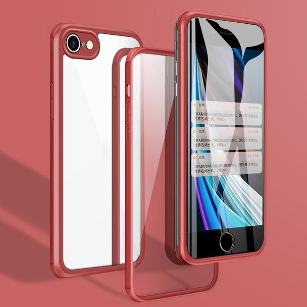 Double-sided Glass TPU Phone Case - iPhone SE 2022 / SE 2020 / 7 / 8(Red)