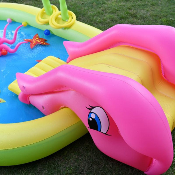 Home Large Cartoon Animal Drama Pool Water Spray Inflatable Swimming Pool Slide Pool(Pirate )