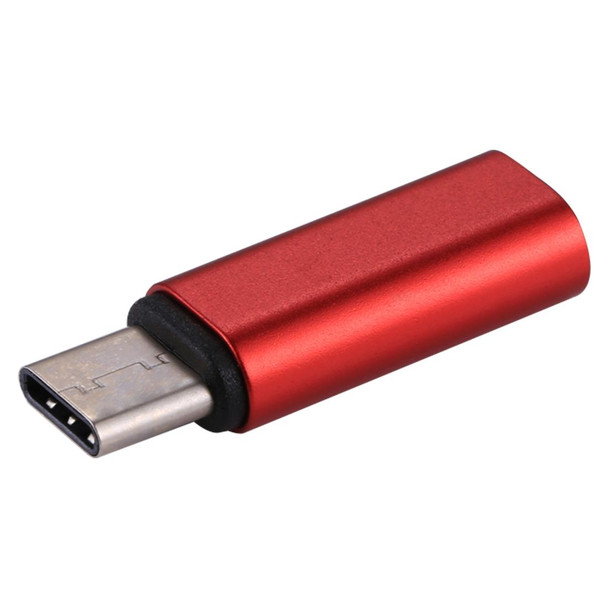 8 Pin Female to USB-C / Type-C Male Metal Shell Adapter, - Galaxy S8 & S8 + / LG G6 / Huawei P10 & P10 Plus / Oneplus 5 / Xiaomi Mi6 & Max 2 and other Smartphones(Red)