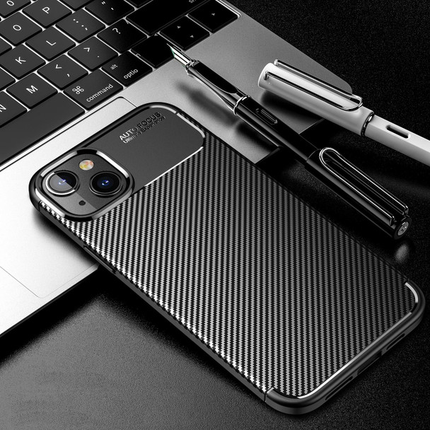 Carbon Fiber Texture TPU Phone Case - iPhone 14 Pro (Black)