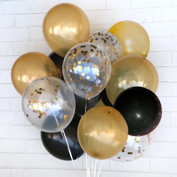 5 PCS 12 inch Transparent Gold Sequins Confetti Balloons, Holiday Party Wedding Decoration Confetti Balloons, Random Style Delivery