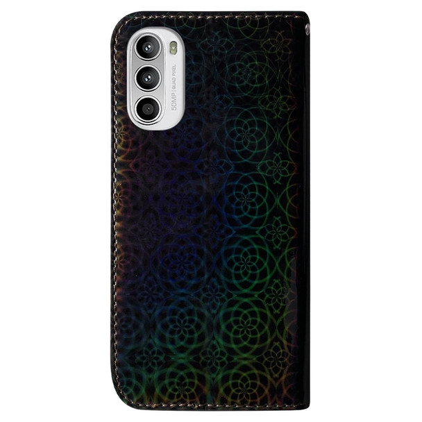 Motorola Moto G52 Colorful Magnetic Buckle Leather Phone Case(Black)