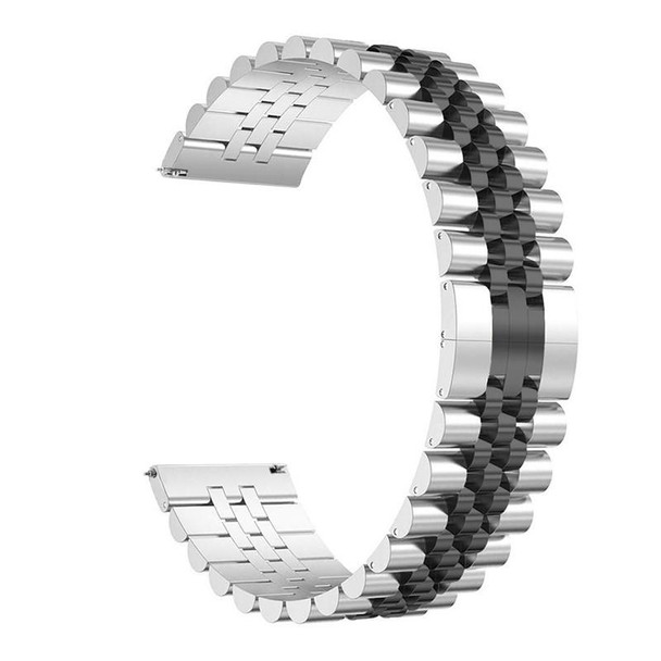 20mm - Amazfit GTR 2 / Amazfit GTR 47mm Five Beads Steel Watch Band(Silver Black)