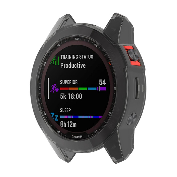 Garmin Epix Gen2 Non-full Coverage Hollow TPU Watch Case(Transparent Black)