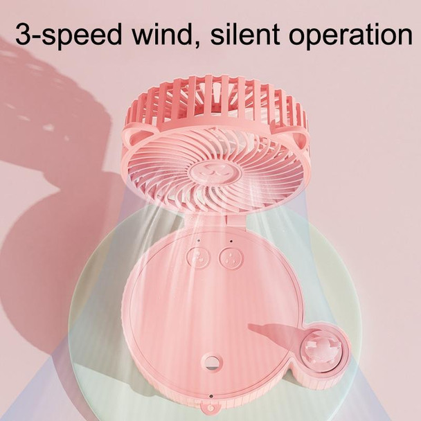 Folding Mini USB Fan Student Colorful Night Light Spray Humidified Fan, Style: Colorful Model (Green)