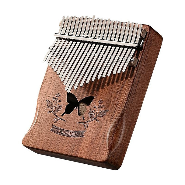 21 Tone Acacia Wood Thumb Piano Kalimba Musical Instruments(Coffee-Butterfly)