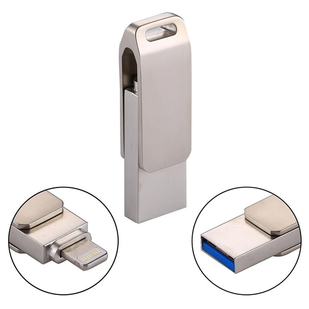 RQW-10G 2 in 1 USB 2.0 & 8 Pin 64GB Flash Drive, for iPhone & iPad & iPod & Most Android Smartphones & PC Computer