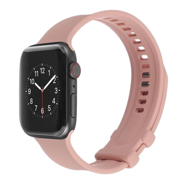 Square Buckle Silicone Watch Band - Apple Watch Series 7 45mm / 6&SE&5&4 44mm / 3&2&1 42mm(Pink)