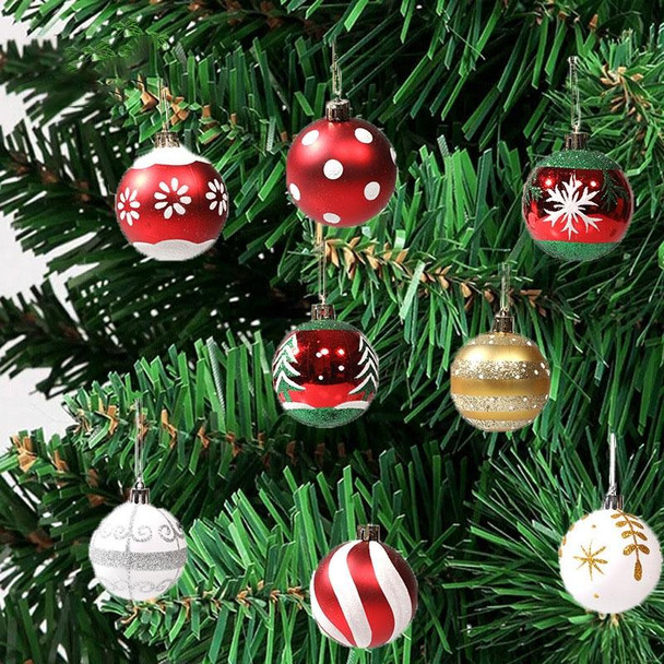 6PCS 6cm Painted Christmas Ball Decoration Props(Petal Snowflake)