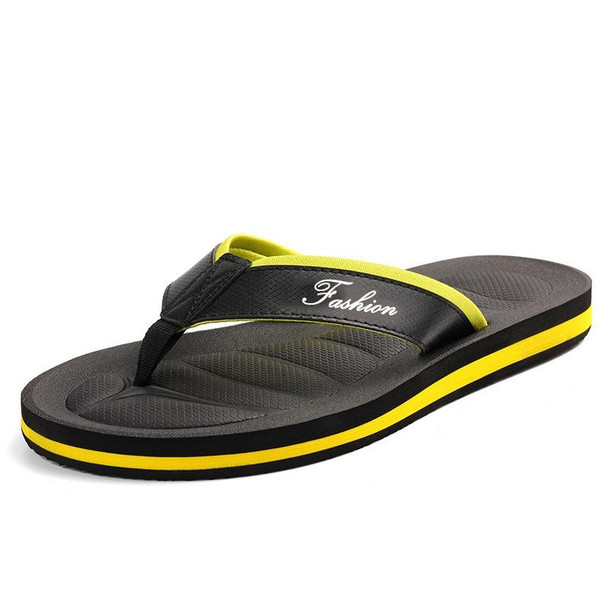 MK-3399 Men Beach Non-slip Flip Flops, Size: 41-42(Yellow)