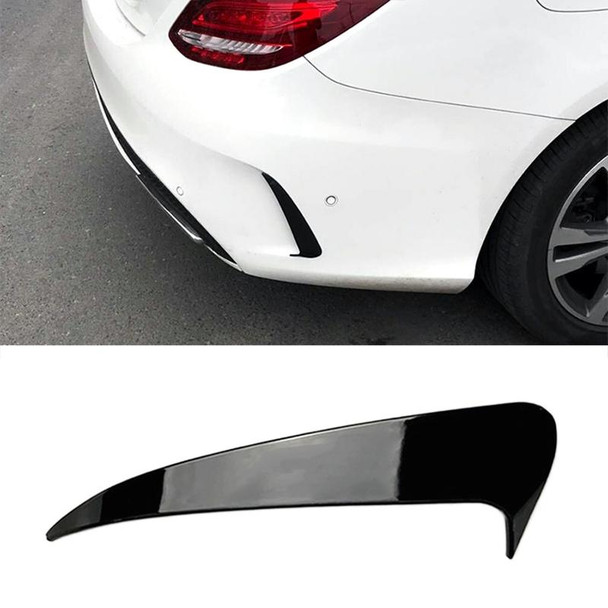 Car Rear Bumper Air Outlet Wind Knife Blade Decoration Sticker Strip for Mercedes-Benz C Class W205 (Black)