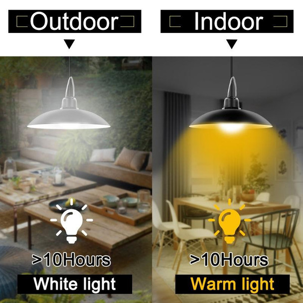 2 in 1 Solar Light Landscape Courtyard Corridor Lighting 32-LED Retro Chandelier, Light Color:Warm Light(White Lampshade)