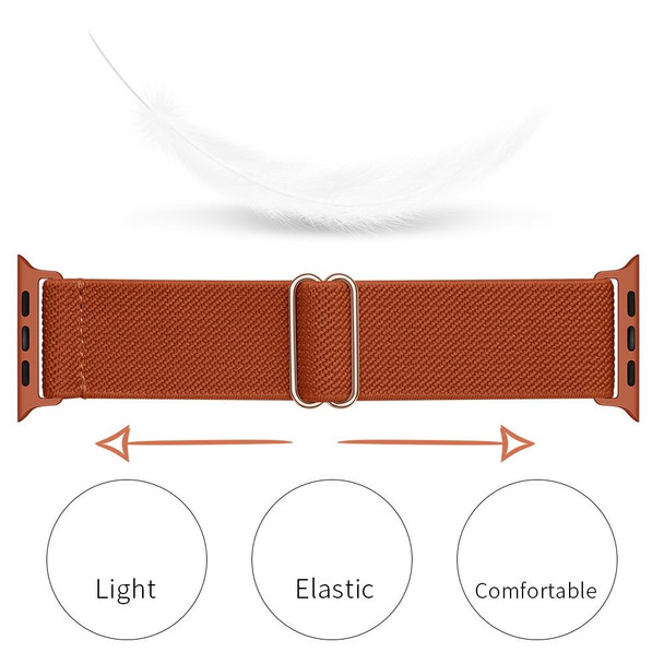 Polyester Nylon Watch Band - Apple Watch Series 7 45mm / 6&SE&5&4 44mm / 3&2&1 42mm(Orange Red)