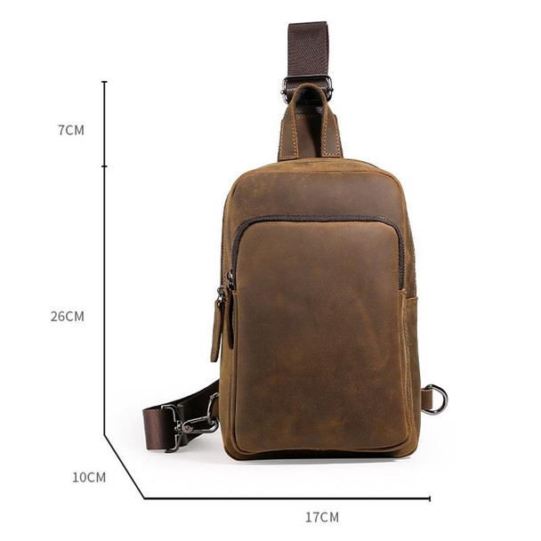 TP-6021 Men Vintage Leather Travel Messenger Bag(Coffee)