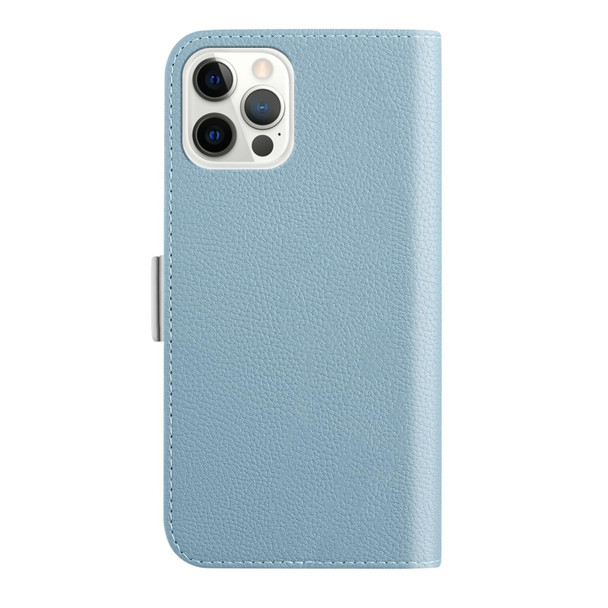 Candy Color Litchi Texture Leatherette Phone Case - iPhone 13 Pro(Light Blue)