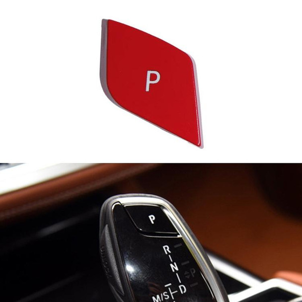 Car Gear Lever Auto Parking Button Letter P Cap for BMW G Chassis Series, Left Driving (Red)