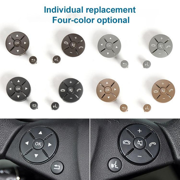 Car Left Side Steering Wheel Switch Buttons Panel for Mercedes-Benz W204 2007-2014, Left Driving(Brown)
