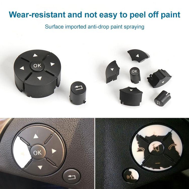 Car Left Side Steering Wheel Switch Buttons Panel for Mercedes-Benz W204 2007-2014, Left Driving(Brown)