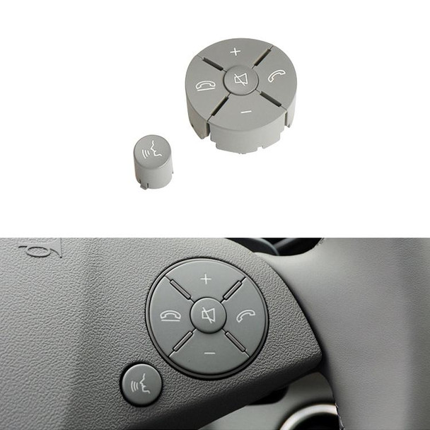 Car Right Side Steering Wheel Switch Buttons Panel for Mercedes-Benz W204 2007-2014, Left Driving(Grey)