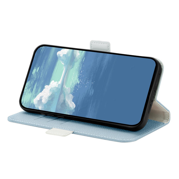 Candy Color Litchi Texture Leatherette Phone Case - iPhone 13 mini(Light Blue)