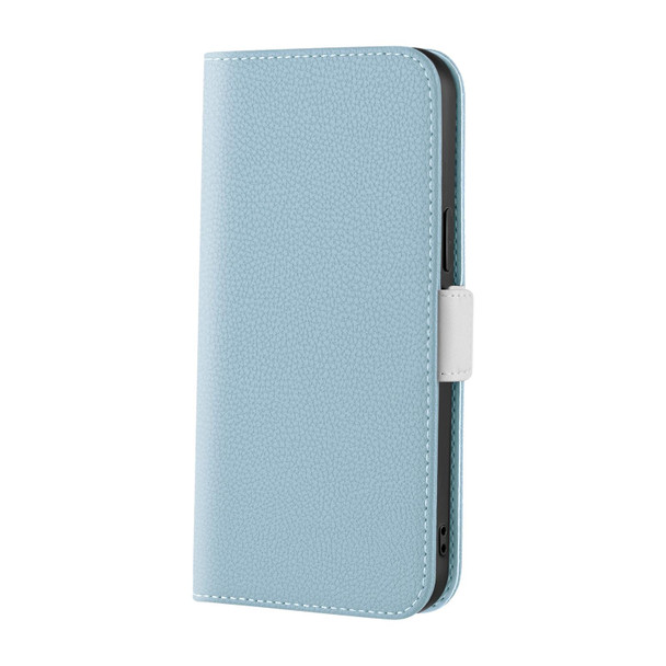 Candy Color Litchi Texture Leatherette Phone Case - iPhone 12 / 12 Pro(Light Blue)