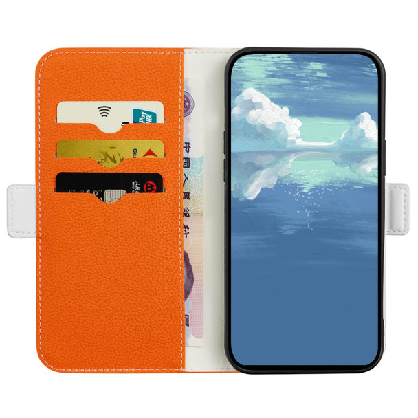 Candy Color Litchi Texture Leatherette Phone Case - iPhone 12 / 12 Pro(Orange)