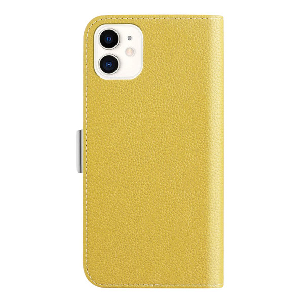 Candy Color Litchi Texture Leatherette Phone Case - iPhone 12 mini(Yellow)