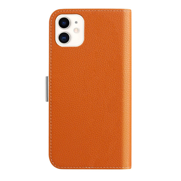 Candy Color Litchi Texture Leatherette Phone Case - iPhone 12 mini(Orange)