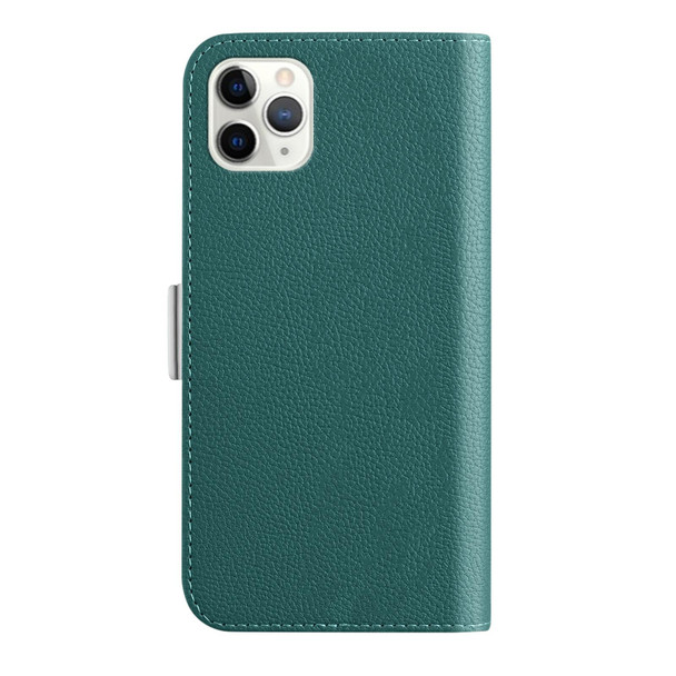 Candy Color Litchi Texture Leatherette Phone Case - iPhone 11 Pro Max(Dark Green)