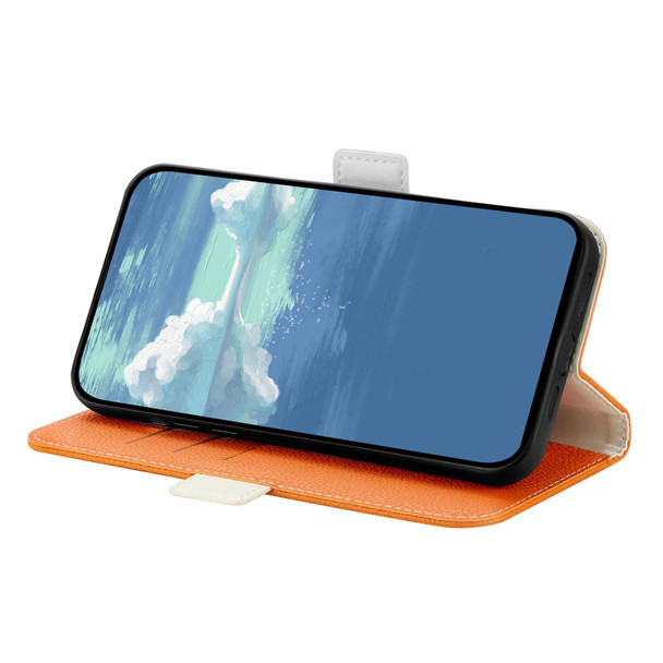 Candy Color Litchi Texture Leatherette Phone Case - iPhone 8 Plus / 7 Plus(Orange)