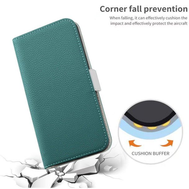Candy Color Litchi Texture Leatherette Phone Case - iPhone SE 2022 / SE 2020 / 8 / 7(Dark Green)