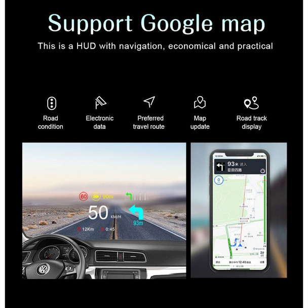 C1 OBD2 + GPS Mode Car HUD Head-up Display Compass / Speed / Water Temperature / Voltage Display / Speed / Fault Alarm / Navigation Function