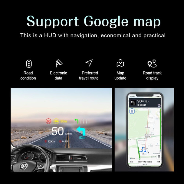 C1 OBD2 + GPS Mode Car HUD Head-up Display Compass / Speed / Water Temperature / Voltage Display / Speed / Fault Alarm / Navigation Function