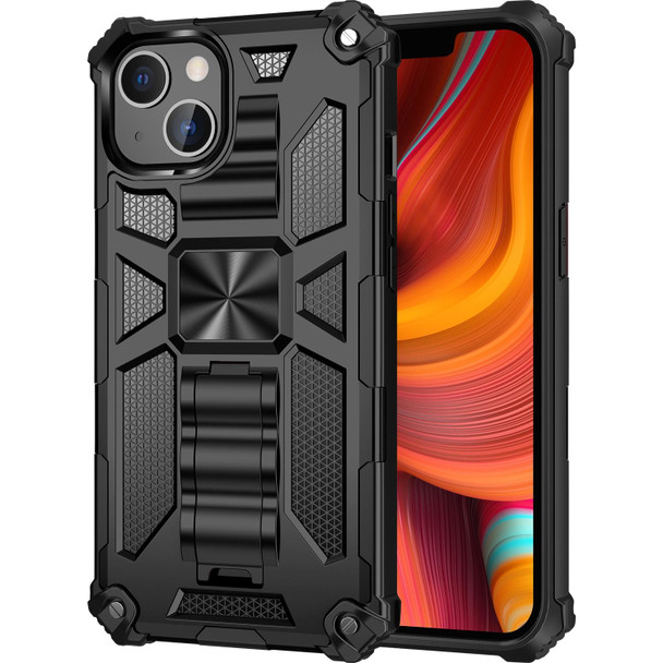 Armor Shockproof TPU + PC Magnetic Protective Case with Holder - iPhone 13 Pro(Black)