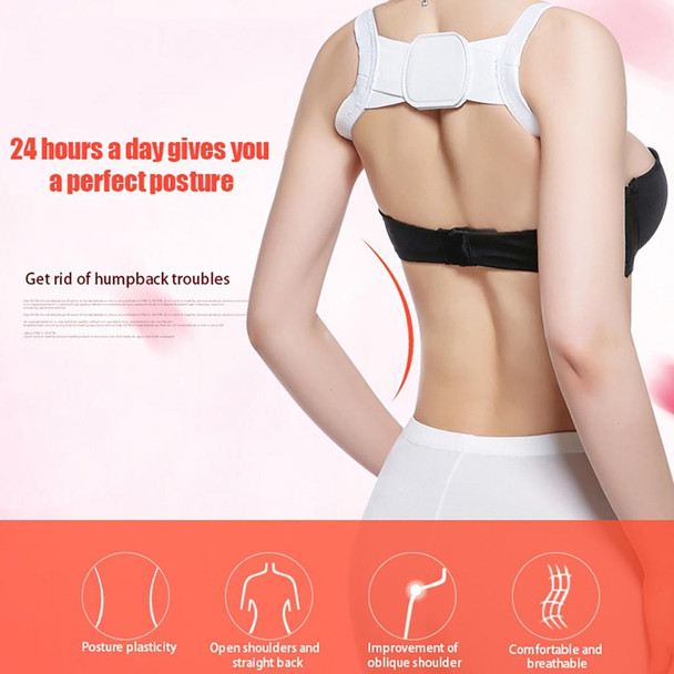 Adjustable Women Back Posture Corrector Shoulder Support Brace Belt Health Care Back Posture Belt, Size:L(White)