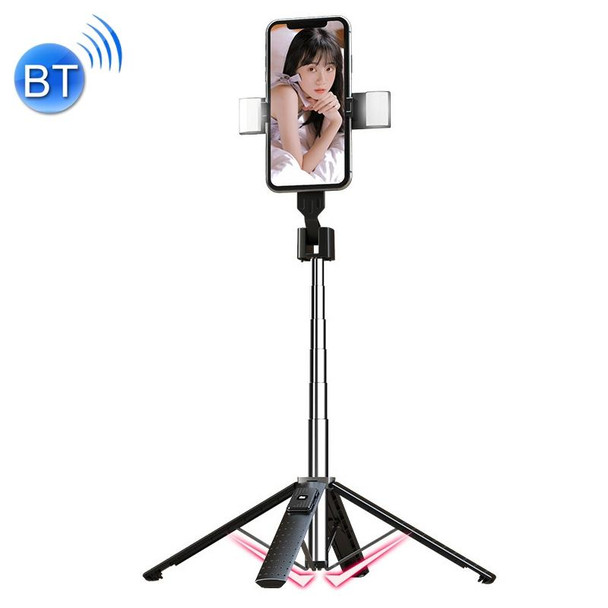 Phone Live Bracket Bluetooth Selfie Tripod, High: 102CM (Stainless Steel + Dual Fill Lights)