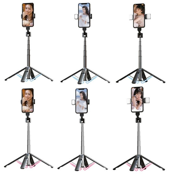 Phone Live Bracket Bluetooth Selfie Tripod, High: 102CM (Stainless Steel + Dual Fill Lights)