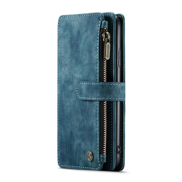 CaseMe-C30 PU + TPU Multifunctional Horizontal Flip Leatherette Case with Holder & Card Slot & Wallet & Zipper Pocket - iPhone 11 Pro Max(Blue)