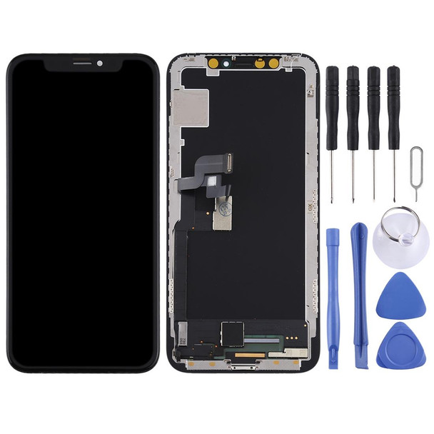 Soft OLED Material LCD Screen and Digitizer Full Assembly for iPhone X(Black)