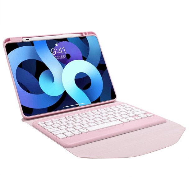 Z102B Pen Slot Bluetooth Keyboard Leather Tablet Case - iPad 10.2 2021/2020/2019 (Pink)