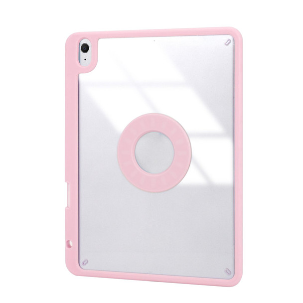 Z102B Pen Slot Bluetooth Keyboard Leather Tablet Case - iPad 10.2 2021/2020/2019 (Pink)