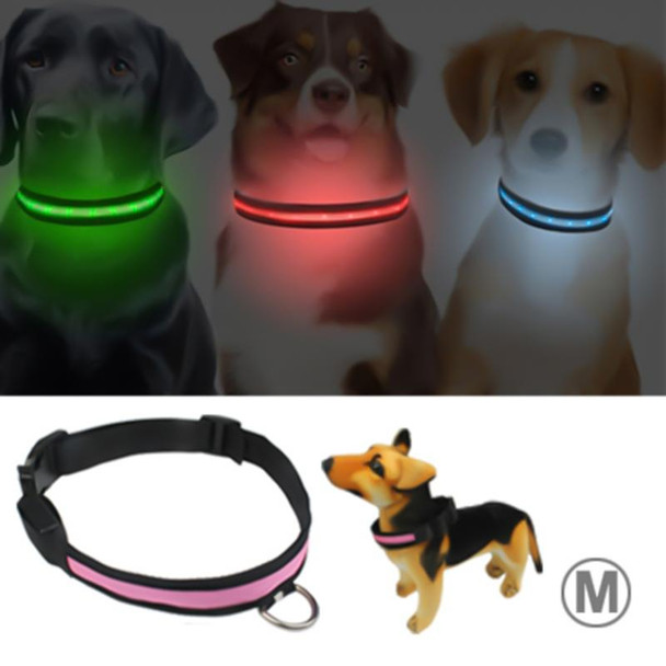 Adjustable 3-Mode LED Flashing Dog Collar, Size: M (Random Color Delivery)