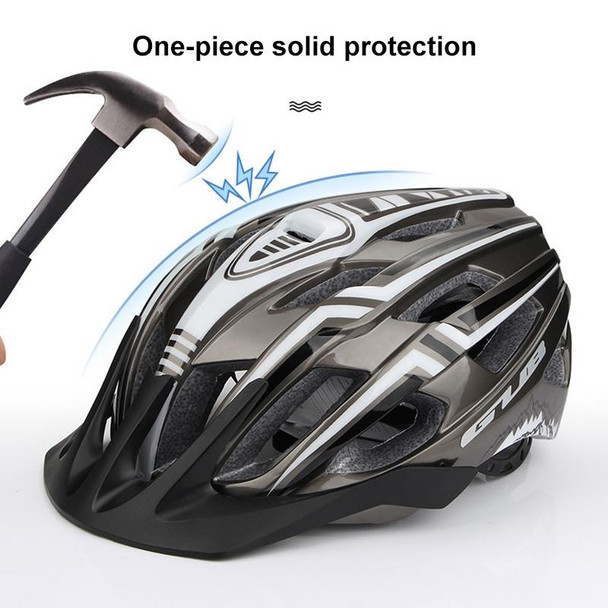 GUB A2 Unisex Bicycle Helmet With Tail Light(Titanium Color)